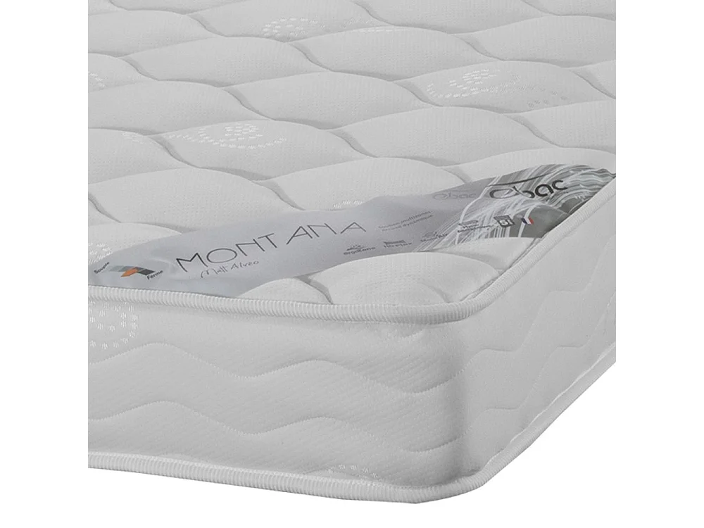 Lit métal + matelas Montana - 90x190 - Mousse - 20 lattes bois - Gain de place