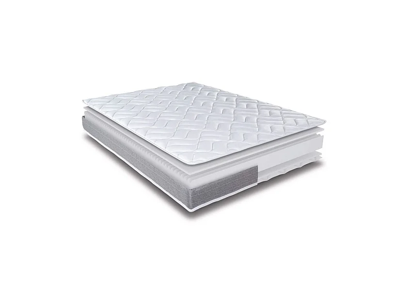 Sommier gigogne + matelas Morgan - 90x190 - Mousse - 20 lattes bois - Gain de place