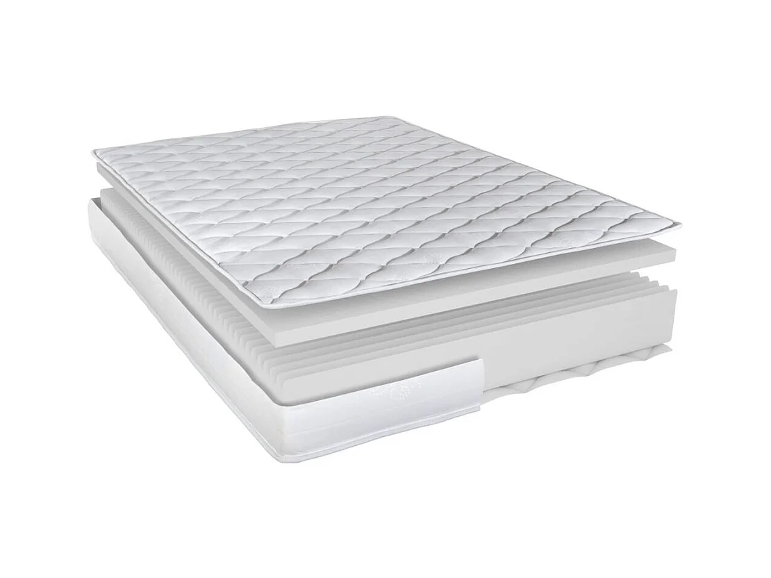 Sommier gigogne + matelas Marly - 90x190 - Mousse - 20 lattes bois - Gain de place