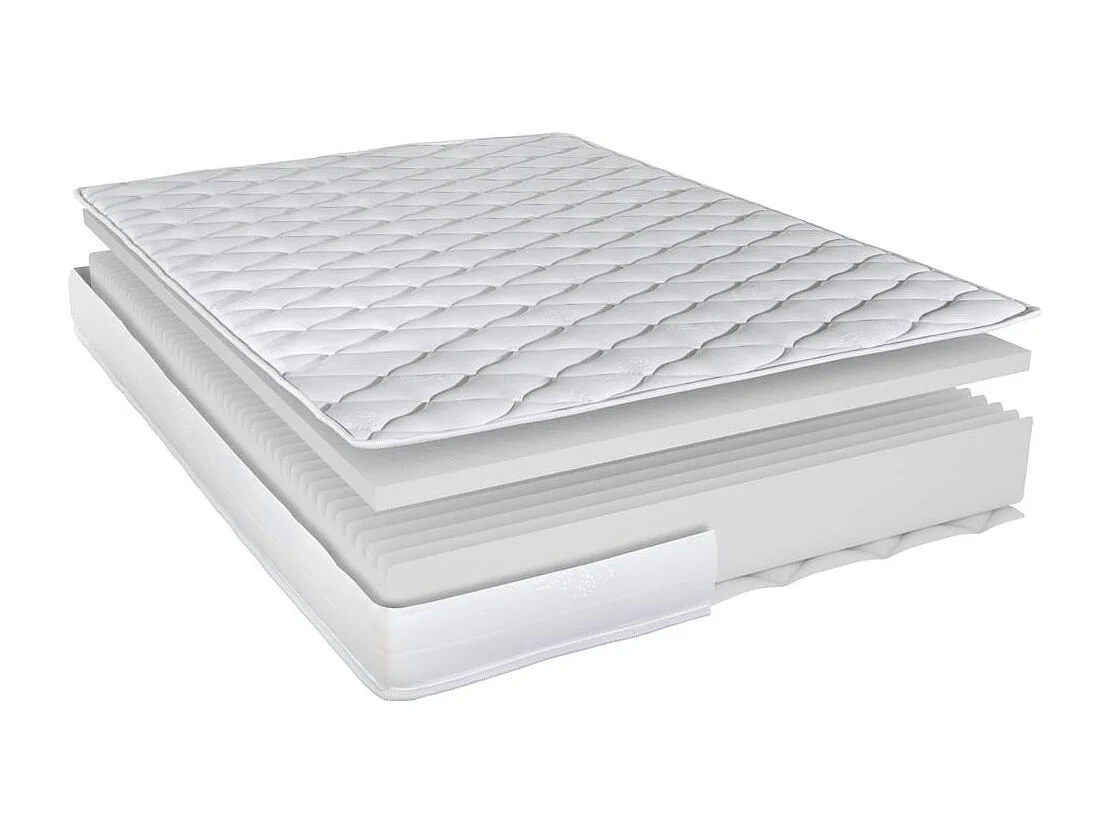 Sommier gigogne + matelas Marly - 90x190 - Mousse - 20 lattes bois - Gain de place