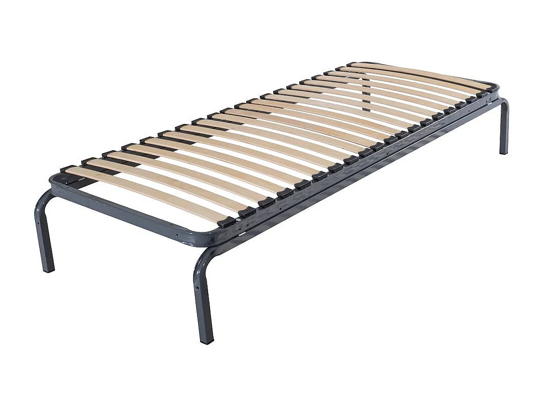 Lit métal + matelas Maryland - 90x190 - Mousse - 20 lattes bois - Gain de place