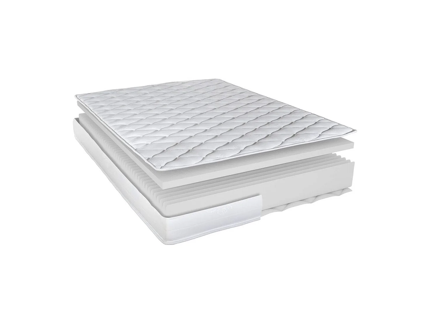 Sommier gigogne + matelas Marly - 80x190 - Mousse - 20 lattes bois - Gain de place