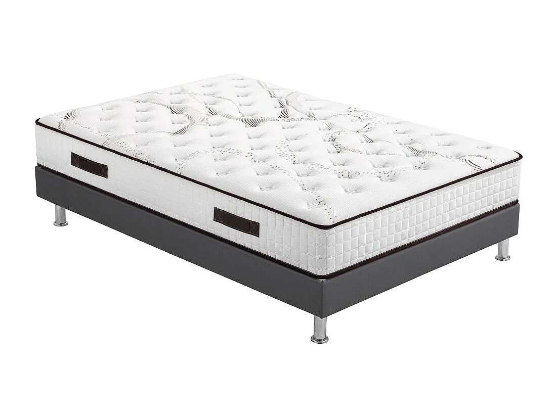 Matelas mousse + Sommier Omega Volcan 160x200 Myriade - H. 21 cm - Soutien équilibré