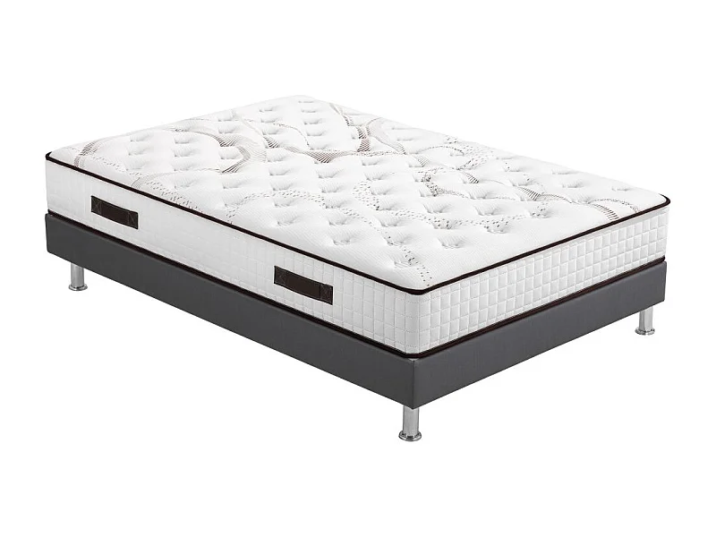 Matelas mousse + Sommier Omega Volcan 160x200 Myriade - H. 21 cm - Soutien équilibré