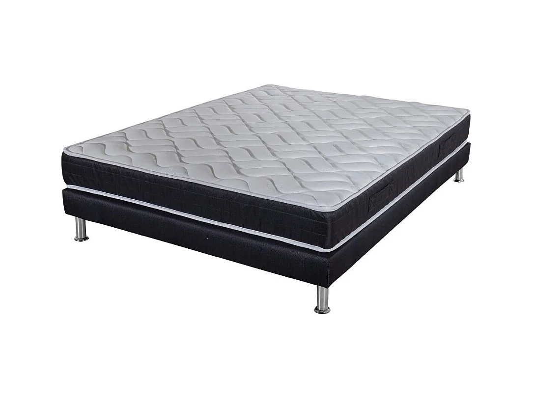 Matelas mousse + Sommier SR9 Deco 140x190 Malta - Hauteur 20 cm - Soutien très ferme