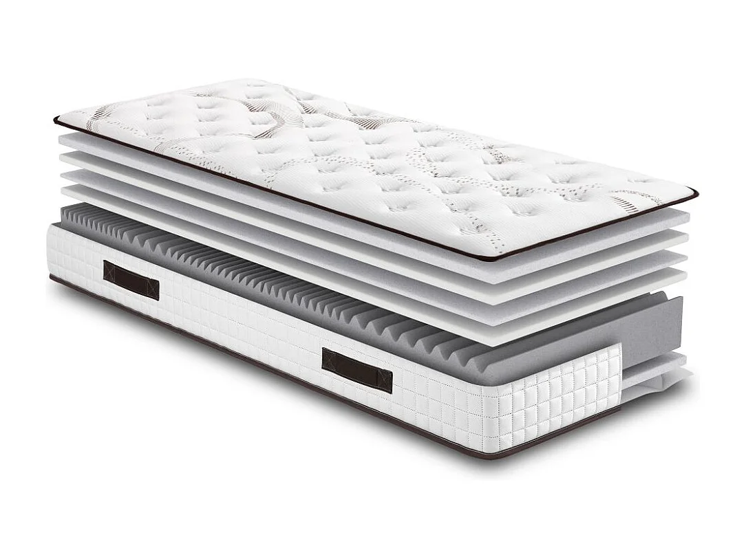 Matelas mousse + Sommier SR15 Volcan 80x200 Myriade - H. 21 cm - Soutien équilibré