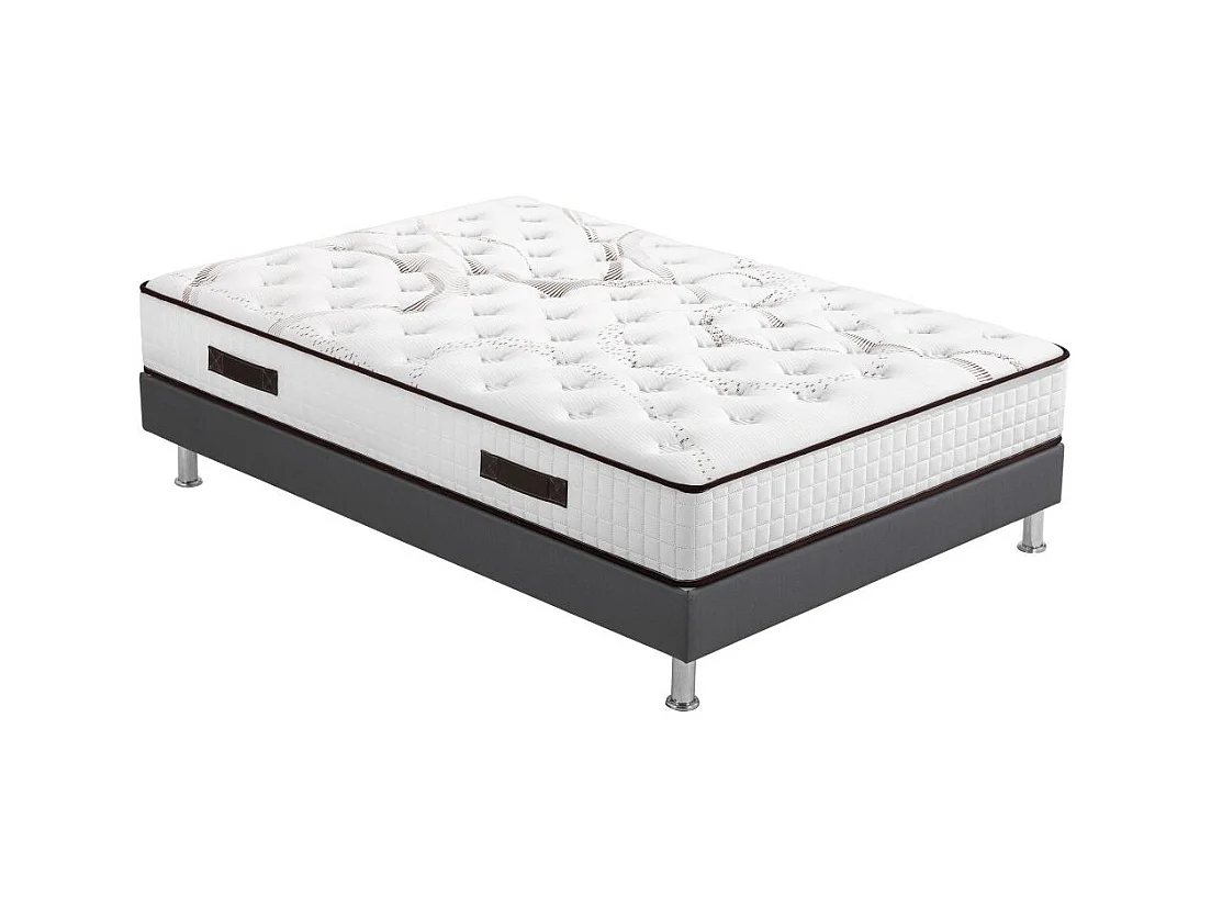 Matelas mousse + Sommier Omega Volcan 140x190 Myriade - H. 21 cm - Soutien équilibré