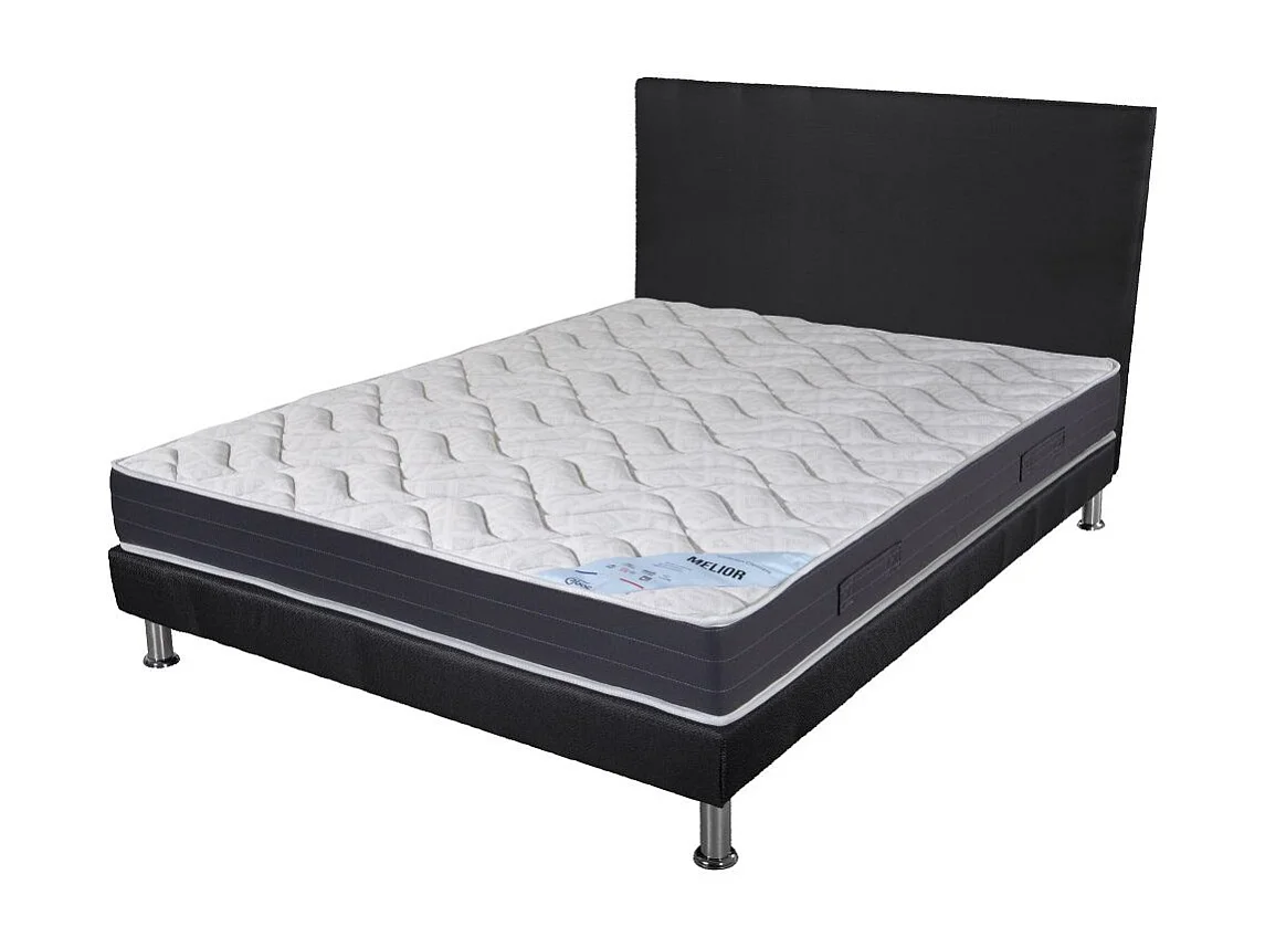 Matelas + Sommier + Tete SR9 Deco 160x200 Melior - H. 20 cm - Soutien ferme