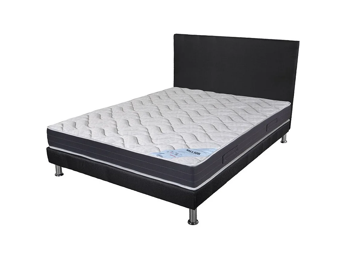 Matelas + Sommier + Tete SR9 Deco 160x200 Melior - H. 20 cm - Soutien ferme