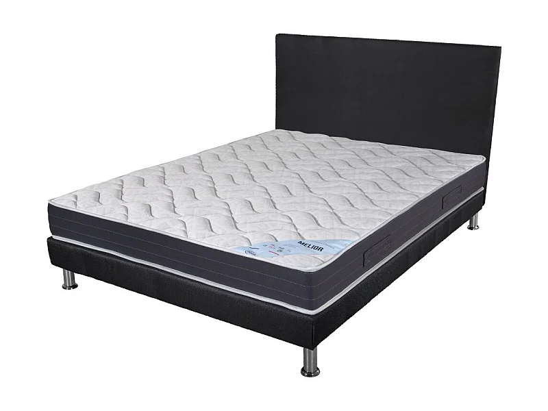 Matelas + Sommier + Tete SR9 Deco 160x200 Melior - H. 20 cm - Soutien ferme