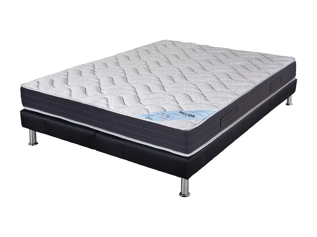 Matelas mousse + Sommier SR9 Deco 140x190 Melior - H. 20 cm - Soutien ferme