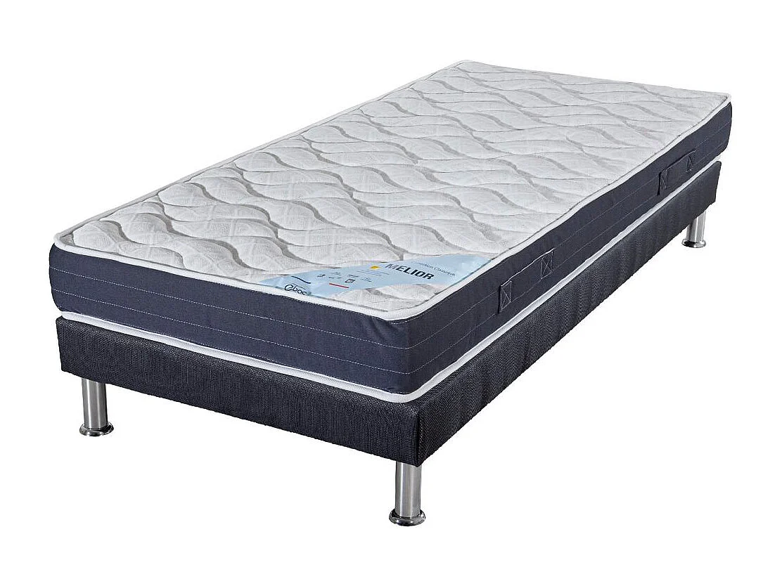 Matelas mousse + Sommier SR9 Deco 90x190 Melior - H. 20 cm - Soutien ferme