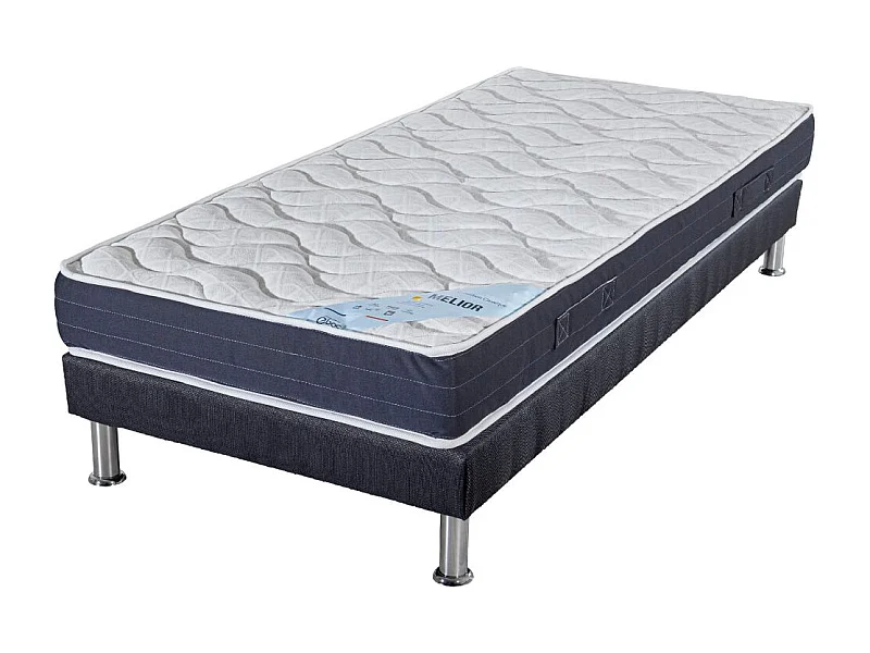 Matelas mousse + Sommier SR9 Deco 80x200 Melior - H. 20 cm - Soutien ferme