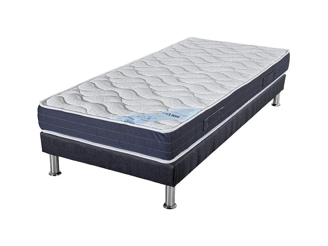 Matelas mousse + Sommier SR9 Deco 80x200 Melior - H. 20 cm - Soutien ferme