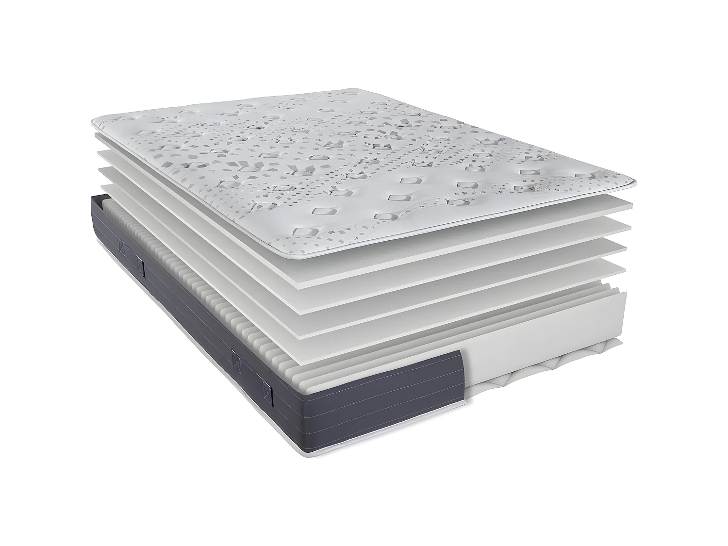 Matelas mousse + Sommier Omega Volcan 2x90x190 Majorca - H. 23 cm - Soutien ferme
