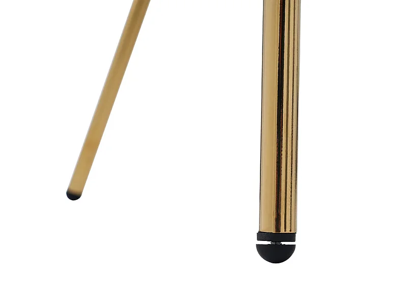 1 Poltrona para sala de jantar, sala de estar ou quarto - em imitação de penas de coelho - com 4 pés em metal dourado - Bege