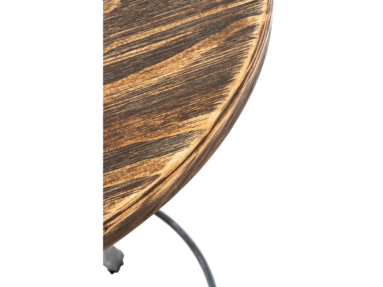 Table haute en bois métal argenté 59 x 59 x 84 cm TAB10064