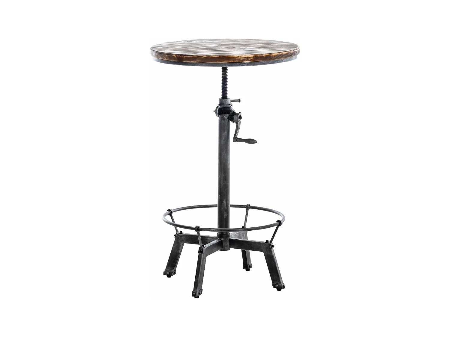 Table haute en bois métal argenté 59 x 59 x 84 cm TAB10064