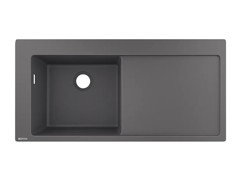 Evier à encastrer 1 bac HANSGROHE S51 450 égouttoir à droite avec vidage manuel gris pierre