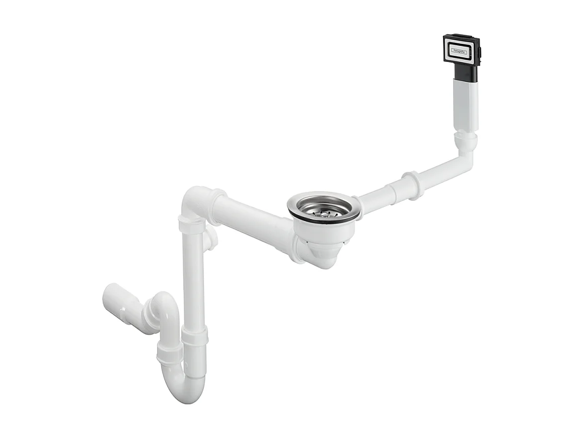 Evier à encastrer 1 bac HANSGROHE S51 450 égouttoir à droite avec vidage manuel gris pierre