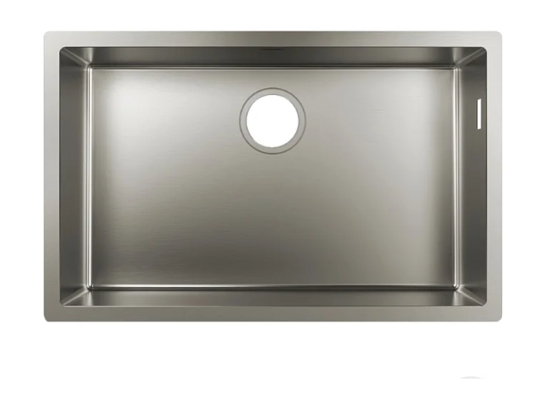 Evier à encastrer sous plan 1 bac HANSGROHE S71 660 avec vidage manuel inox