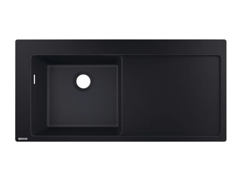 Evier à encastrer 1 bac HANSGROHE S51 450 égouttoir à droite avec vidage auto noir graphite