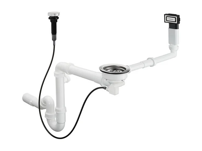 Evier à encastrer 1 bac HANSGROHE S51 450 égouttoir à droite avec vidage auto noir graphite