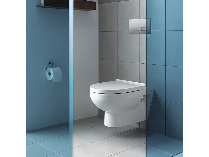 Cuvette WC suspendu sans bride compact DURAVIT No.1 avec abattant frein de chute déclipsable