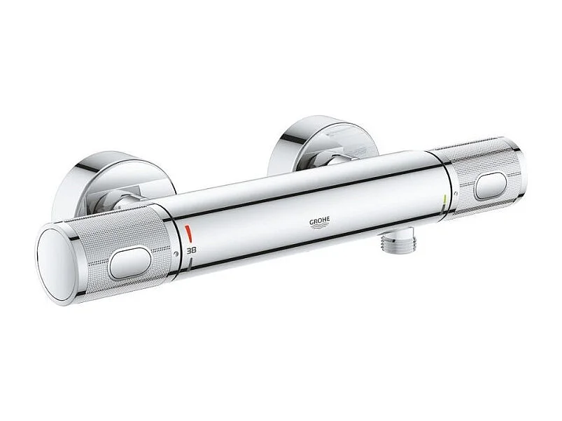 Mitigeur douche thermostatique mural Precision Feel + Ensemble de douche 2 jets avec barre Vitalio Start 100 GROHE Chrome