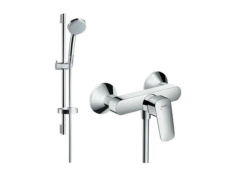 Ensemble douche HANGROHE Croma Vario + Mitigeur mécanique Logis