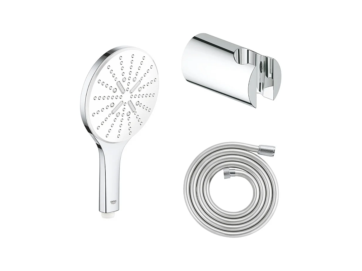 GROHE Douchette 3 jets Vitalio Smartactive ronde avec flexible 200 et support rond