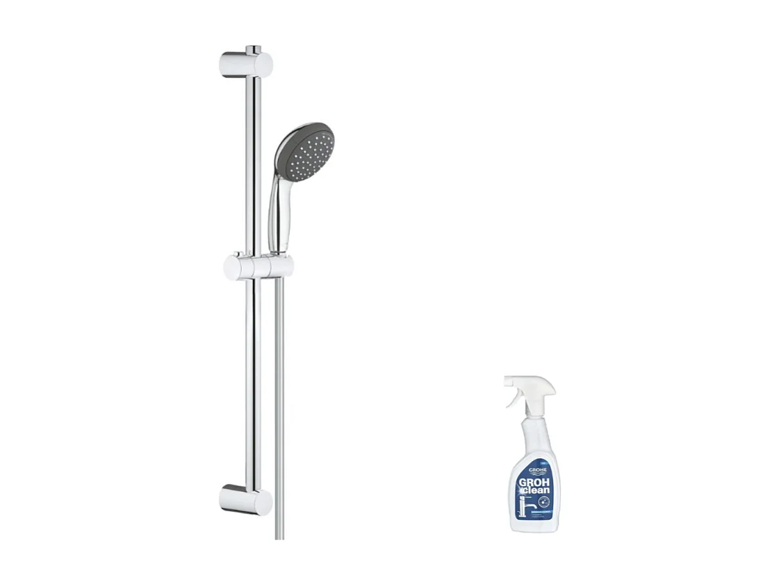 Pommeau de douche GROHE Quickfix Vitalio Start 110 2 jets avec barre + nettoyant GrohClean
