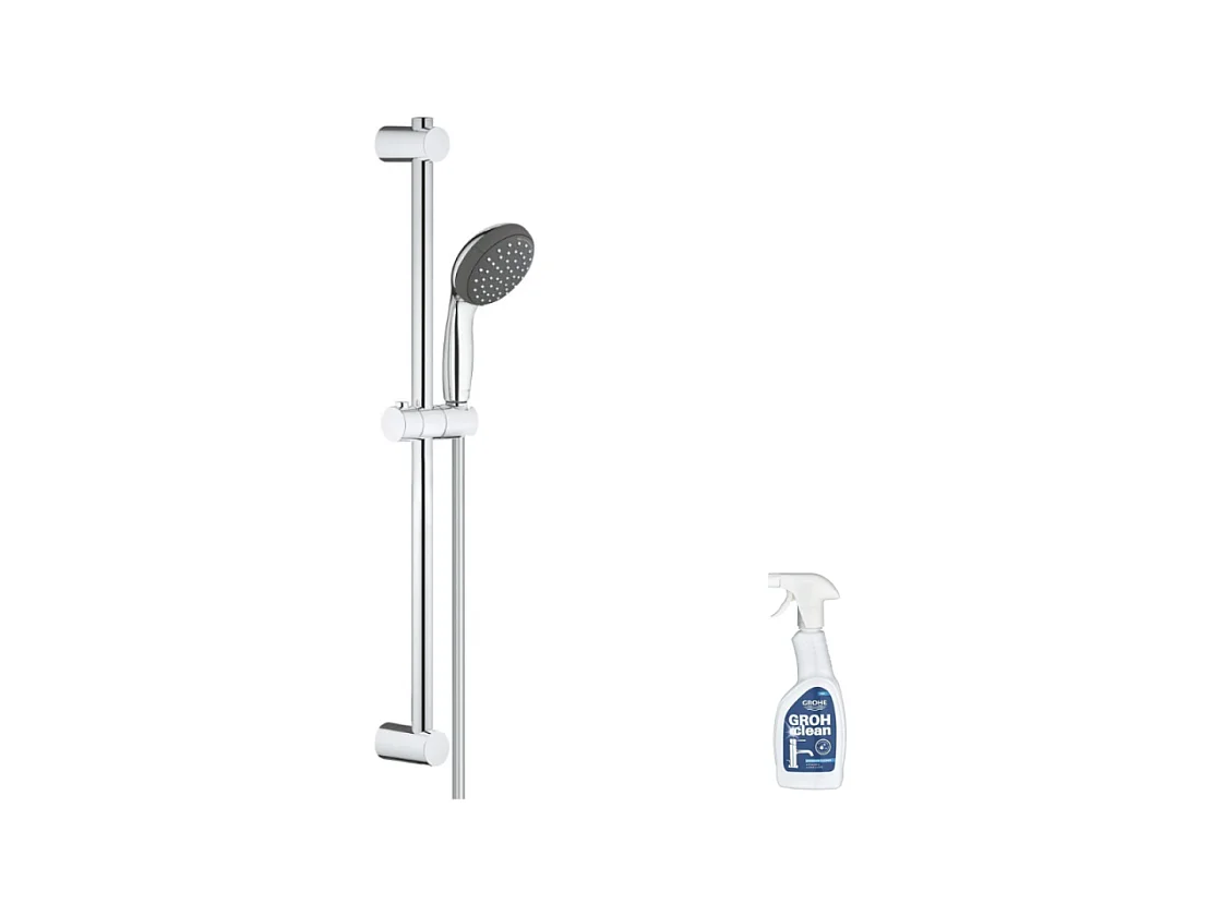Pommeau de douche GROHE Quickfix Vitalio Start 110 2 jets avec barre + nettoyant GrohClean