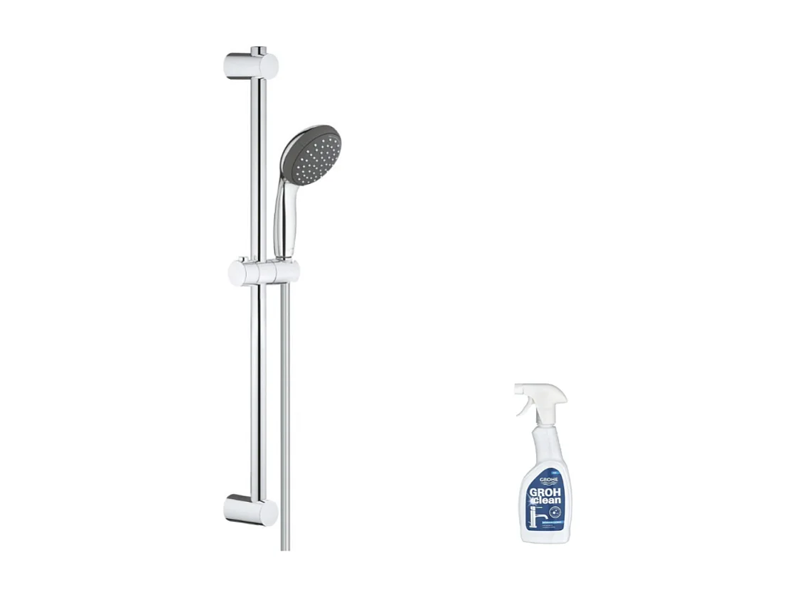 Pommeau de douche GROHE Quickfix Vitalio Start 110 2 jets avec barre + nettoyant GrohClean
