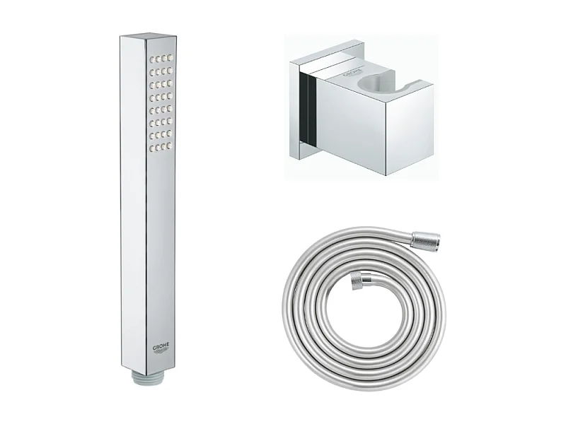 GROHE Douchette 1 jet Vitalio Joy Cube Stick chromé avec flexible 200 et support carré