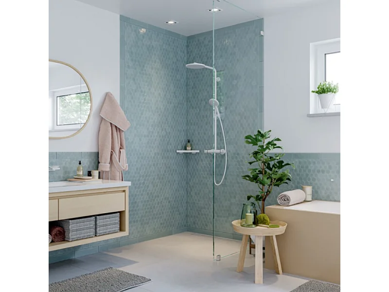 Colonne de douche thermostatique HANSGROHE Croma Select S 280 EcoSmart blanc mat