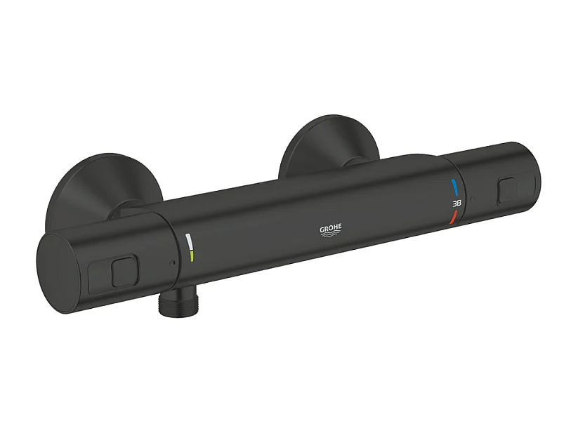 Mitigeur de douche thermostatique GROHE Precision Start noir mat + chiffonnette