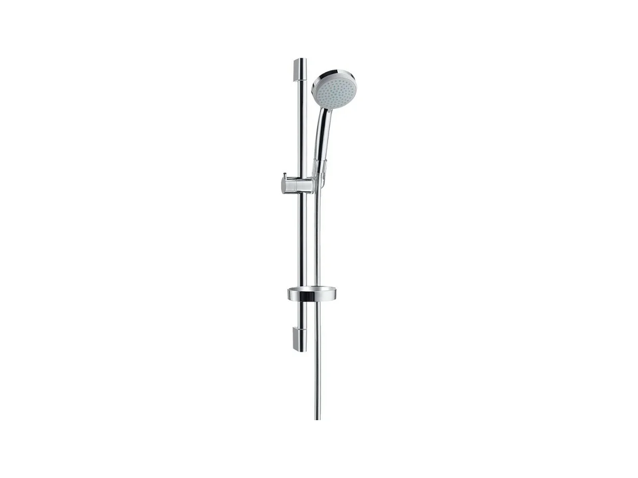 HANSGROHE Ensemble de douche rond 4 jets Croma Vario chrome avec flexible, barre et tablette