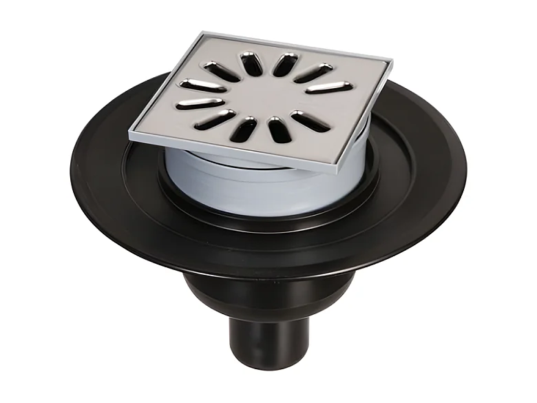 Bonde de douche sortie verticale WEDI avec grille carrée