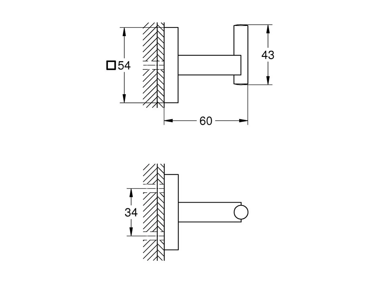 GROHE Start Cube gancho de pared cromado