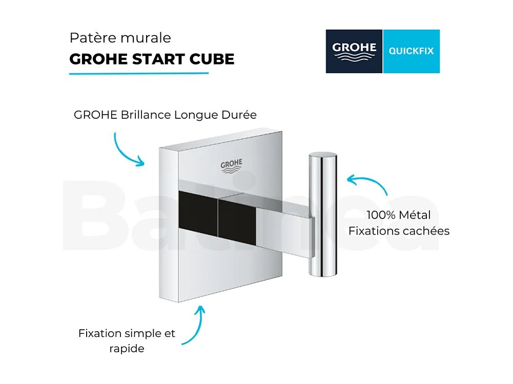 Patère murale GROHE Start Cube chromé