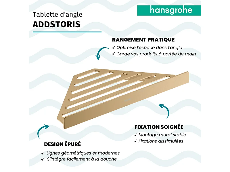 Tablette d'angle HANSGROHE AddStoris bronze brossé