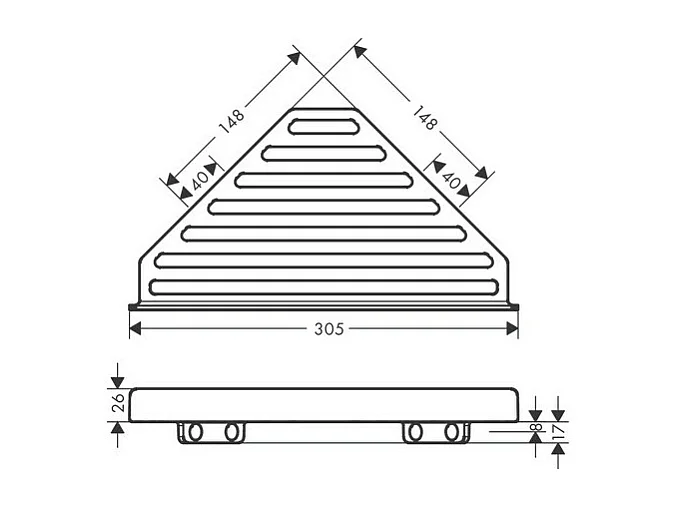 HANSGROHE Tablette d'angle blanc mat AddStoris