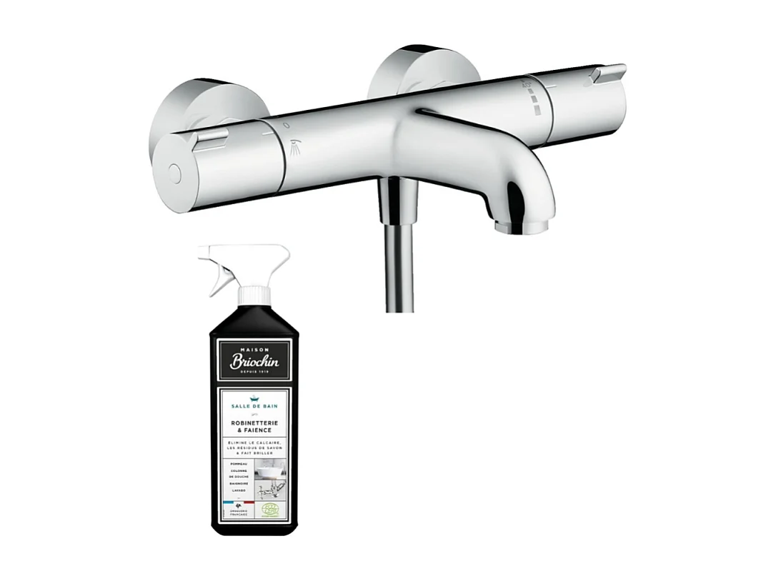Mitigeur bain douche thermostatique HANSGROHE Ecostat 1001 CL chromé + nettoyant Briochin