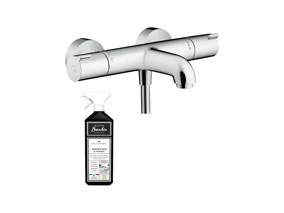 Mitigeur bain douche thermostatique HANSGROHE Ecostat 1001 CL chromé + nettoyant Briochin