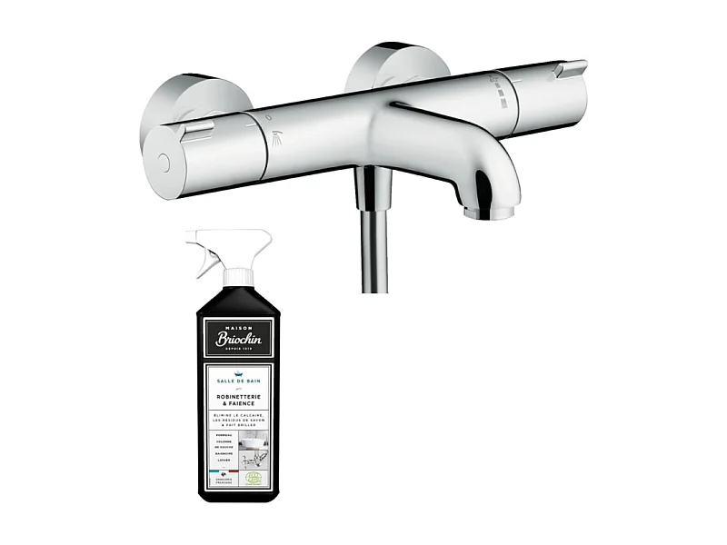 Mitigeur bain douche thermostatique HANSGROHE Ecostat 1001 CL chromé + nettoyant Briochin