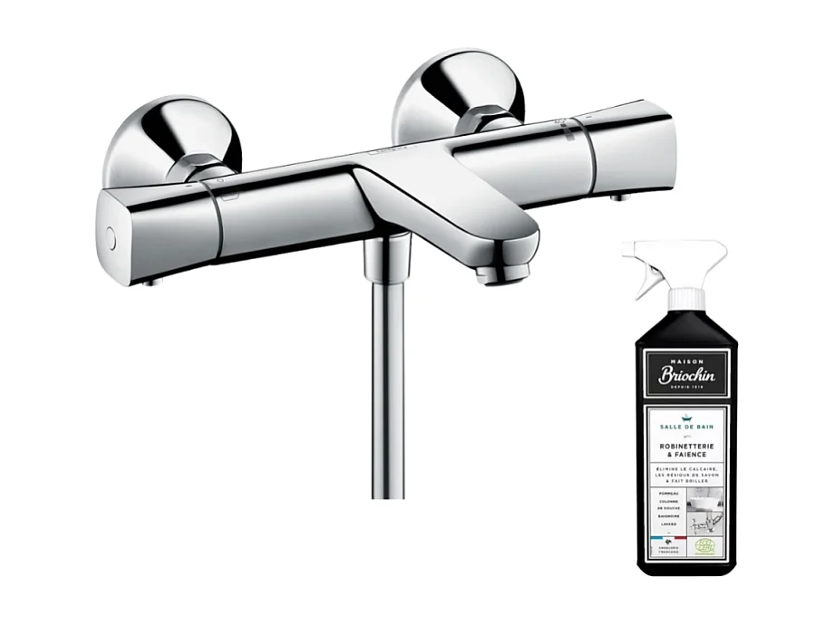 Mitigeur bain douche thermostatique HANSGROHE Ecostat Universal chromé + nettoyant Briochin