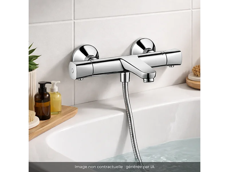 Mitigeur baignoire thermostatique HANSGROHE Ecostat Universal chromé + nettoyant Briochin