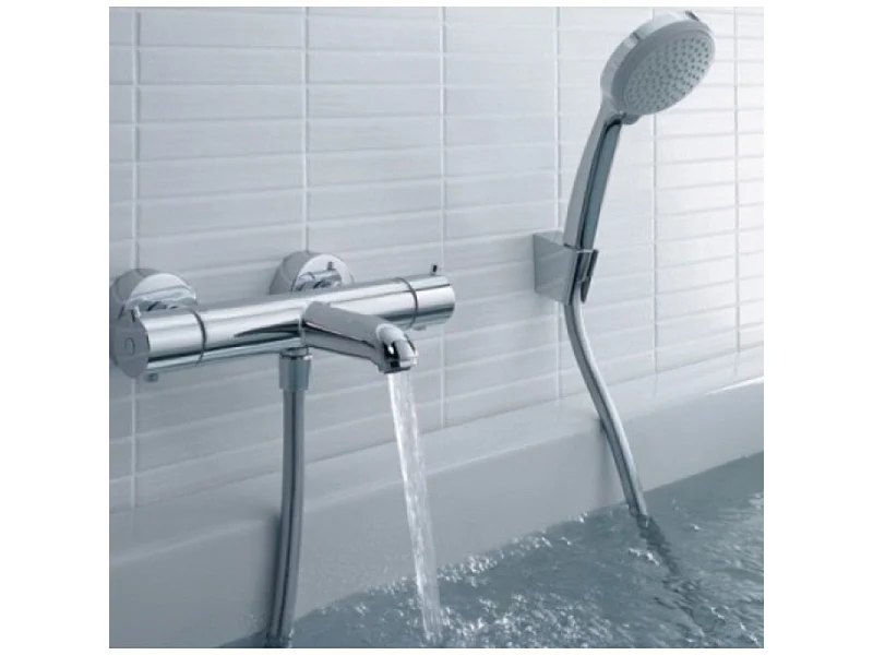 Douchette à main HANSGROHE Crometta + Mitigeur thermostatique bain douche Ecostat