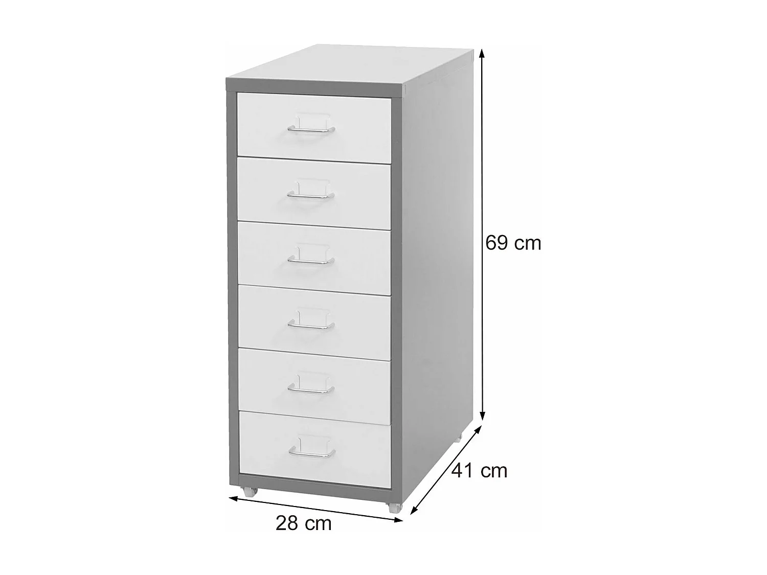 Caisson à tiroirs rangement blanche 28 x 41 x 69 cm 04_0004357